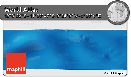 Physical Panoramic Map of the Area around 11° 51' 9" S, 0° 4' 30" E