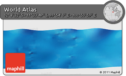 Physical Panoramic Map of the Area around 11° 51' 9" S, 100° 22' 30" E