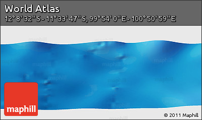 Physical Panoramic Map of the Area around 11° 51' 9" S, 100° 22' 30" E