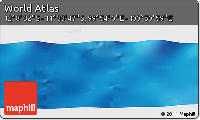 Physical Panoramic Map of the Area around 11° 51' 9" S, 100° 22' 30" E