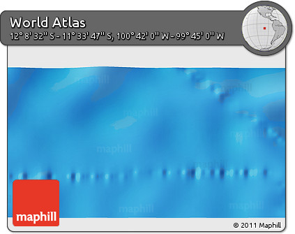 Shaded Relief 3D Map of the Area around 11° 51' 9" S, 100° 13' 29" W