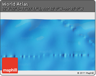 Shaded Relief 3D Map of the Area around 11° 51' 9" S, 100° 13' 29" W