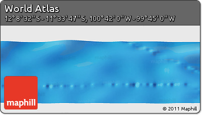 Shaded Relief Panoramic Map of the Area around 11° 51' 9" S, 100° 13' 29" W