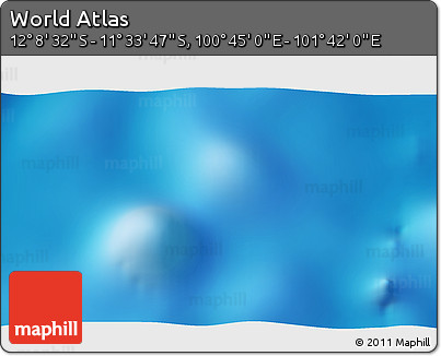 Physical 3D Map of the Area around 11° 51' 9" S, 101° 13' 29" E