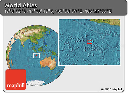 Satellite Location Map of the Area around 11° 51' 9" S, 106° 19' 29" E