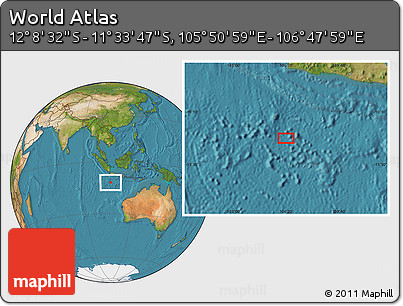 Satellite Location Map of the Area around 11° 51' 9" S, 106° 19' 29" E
