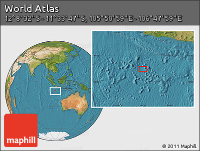 Satellite Location Map of the Area around 11° 51' 9" S, 106° 19' 29" E