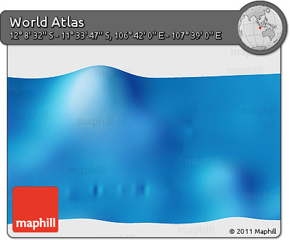 Physical 3D Map of the Area around 11° 51' 9" S, 107° 10' 30" E