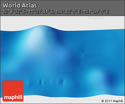 Physical 3D Map of the Area around 11° 51' 9" S, 107° 10' 30" E