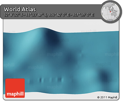 Satellite 3D Map of the Area around 11° 51' 9" S, 107° 10' 30" E