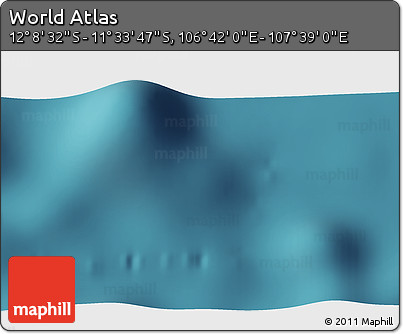 Satellite 3D Map of the Area around 11° 51' 9" S, 107° 10' 30" E
