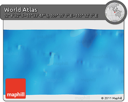 Physical 3D Map of the Area around 11° 51' 9" S, 109° 43' 29" E