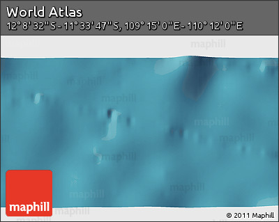 Satellite 3D Map of the Area around 11° 51' 9" S, 109° 43' 29" E