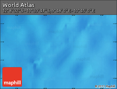 Physical Map of the Area around 11° 51' 9" S, 10° 16' 30" E