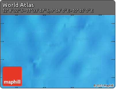 Physical Map of the Area around 11° 51' 9" S, 10° 16' 30" E