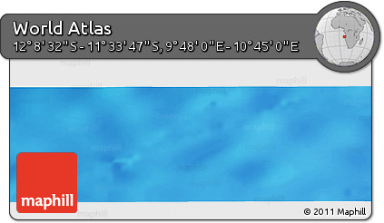 Physical Panoramic Map of the Area around 11° 51' 9" S, 10° 16' 30" E