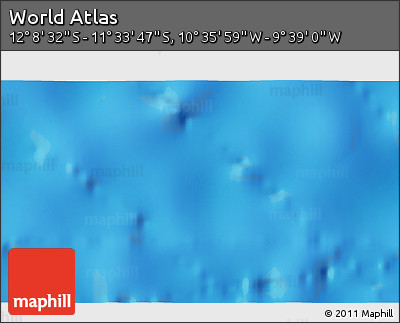 Physical 3D Map of the Area around 11° 51' 9" S, 10° 7' 30" W