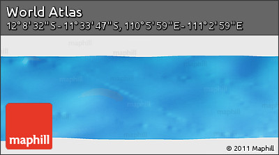 Physical Panoramic Map of the Area around 11° 51' 9" S, 110° 34' 29" E