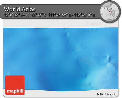 Shaded Relief 3D Map of the Area around 11° 51' 9" S, 112° 16' 30" E