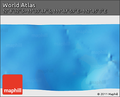 Shaded Relief 3D Map of the Area around 11° 51' 9" S, 112° 16' 30" E