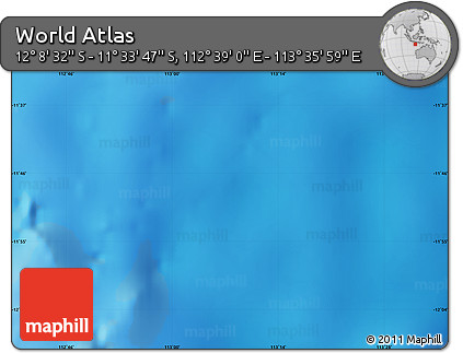 Physical Map of the Area around 11° 51' 9" S, 113° 7' 30" E