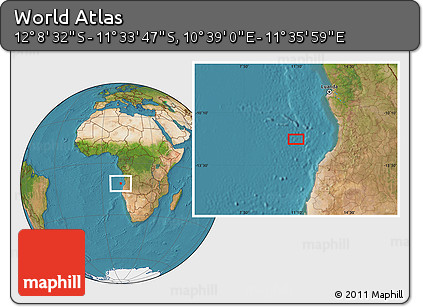 Satellite Location Map of the Area around 11° 51' 9" S, 11° 7' 30" E