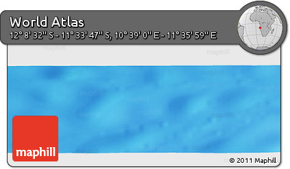 Physical Panoramic Map of the Area around 11° 51' 9" S, 11° 7' 30" E