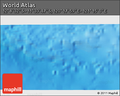 Physical 3D Map of the Area around 11° 51' 9" S, 120° 46' 30" E