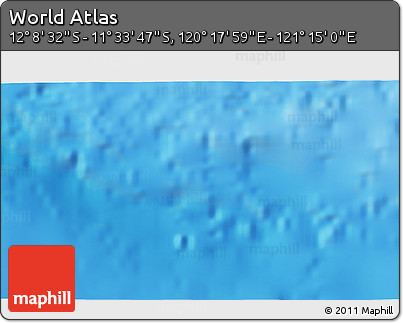 Physical 3D Map of the Area around 11° 51' 9" S, 120° 46' 30" E