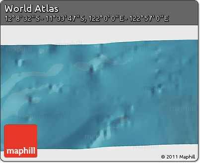 Satellite 3D Map of the Area around 11° 51' 9" S, 122° 28' 29" E