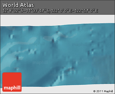 Satellite 3D Map of the Area around 11° 51' 9" S, 122° 28' 29" E