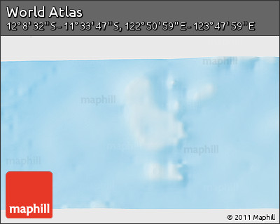 Physical 3D Map of the Area around 11° 51' 9" S, 123° 19' 29" E
