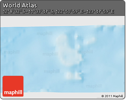 Physical 3D Map of the Area around 11° 51' 9" S, 123° 19' 29" E