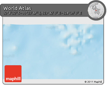 Physical 3D Map of the Area around 11° 51' 9" S, 124° 10' 30" E