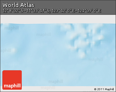 Physical 3D Map of the Area around 11° 51' 9" S, 124° 10' 30" E