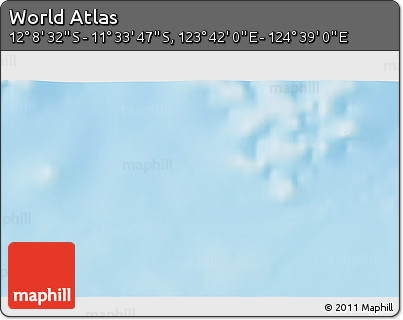 Physical 3D Map of the Area around 11° 51' 9" S, 124° 10' 30" E
