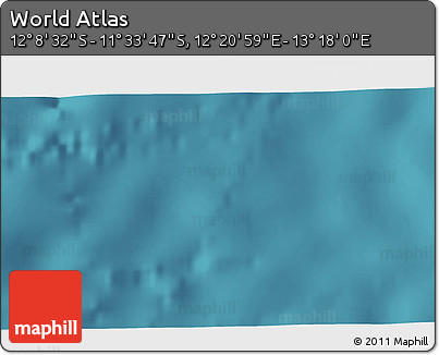 Satellite 3D Map of the Area around 11° 51' 9" S, 12° 49' 29" E