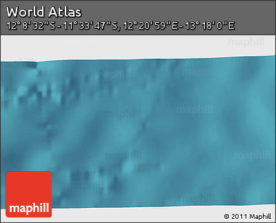 Satellite 3D Map of the Area around 11° 51' 9" S, 12° 49' 29" E