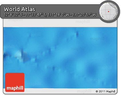 Physical 3D Map of the Area around 11° 51' 9" S, 130° 49' 29" W