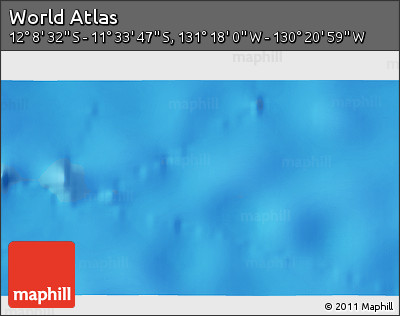 Physical 3D Map of the Area around 11° 51' 9" S, 130° 49' 29" W