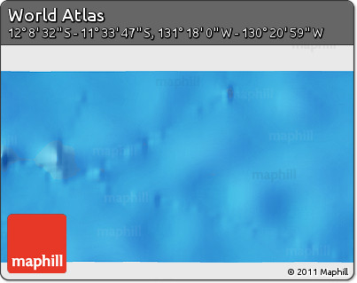 Physical 3D Map of the Area around 11° 51' 9" S, 130° 49' 29" W