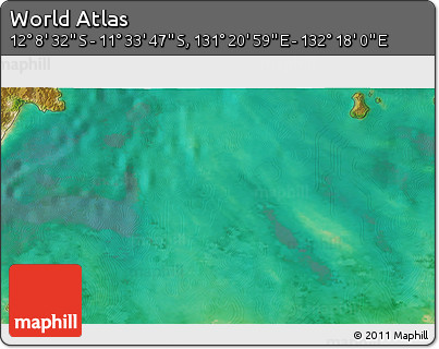 Satellite 3D Map of the Area around 11° 51' 9" S, 131° 49' 29" E