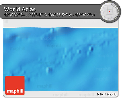 Physical 3D Map of the Area around 11° 51' 9" S, 138° 28' 29" W
