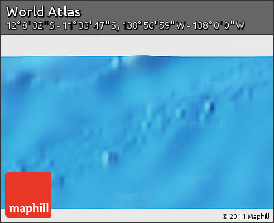 Physical 3D Map of the Area around 11° 51' 9" S, 138° 28' 29" W