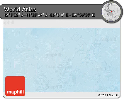 Physical 3D Map of the Area around 11° 51' 9" S, 139° 28' 29" E