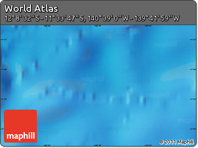 Physical Map of the Area around 11° 51' 9" S, 140° 10' 30" W