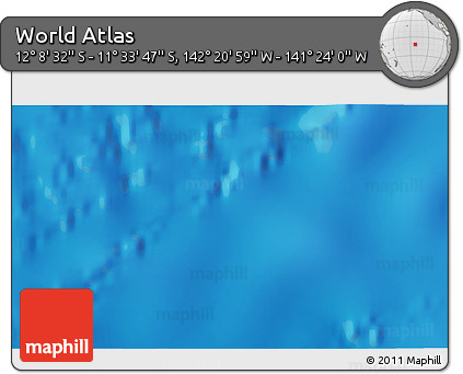Physical 3D Map of the Area around 11° 51' 9" S, 141° 52' 30" W