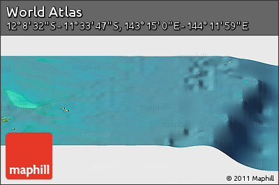Satellite Panoramic Map of the Area around 11° 51' 9" S, 143° 43' 29" E