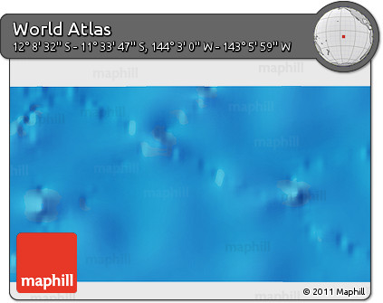 Physical 3D Map of the Area around 11° 51' 9" S, 143° 34' 29" W