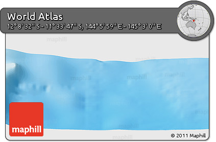 Physical Panoramic Map of the Area around 11° 51' 9" S, 144° 34' 29" E
